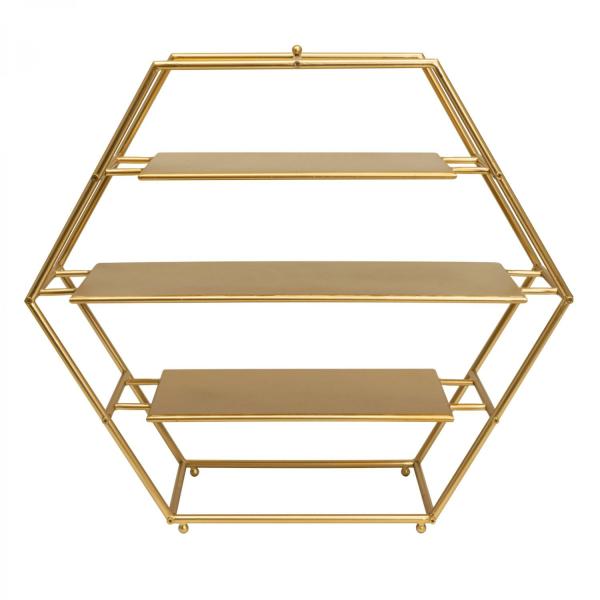 Cake & Dessert Stands | Metal 3 Tier Hexagon Dessert Stand – Gold Cake & Dessert Stands Cake & Dessert Stands