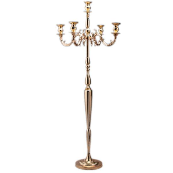 Candelabras | Candelabra 5 Arm Pillar Candle Holder 60½" – Gold Candelabras Candelabras