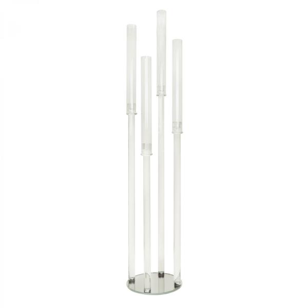 Candelabras | Crystal Round Four Arm Clear Candle Holder Candelabras Candelabras