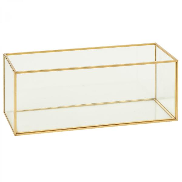 Candle Holders | 10In Rectangular Terrarium Display – Gold Candle Holders Candle Holders