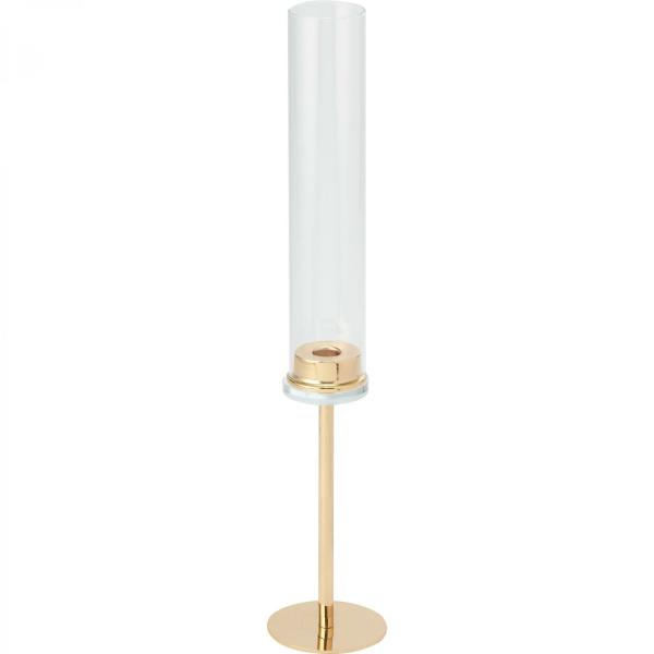 Candle Holders | 20¾In Candle Holder With Cylinder Hurricane Shade – Gold Candle Holders Candle Holders