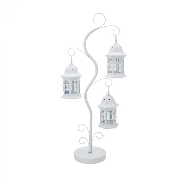 Candle Holders | 35In Metal Lanterns- White Candle Holders Candle Holders