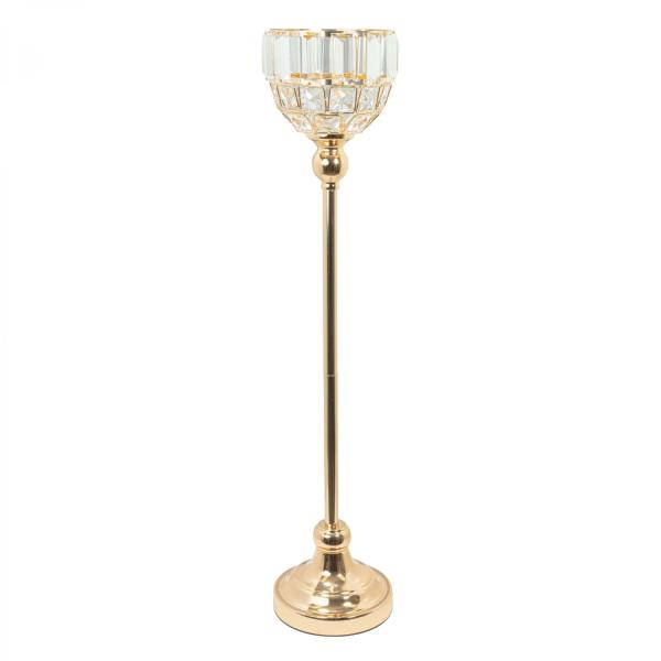 Candle Holders | Metal Bowl Candle Holder With Crystal 25" – Gold Candle Holders Candle Holders