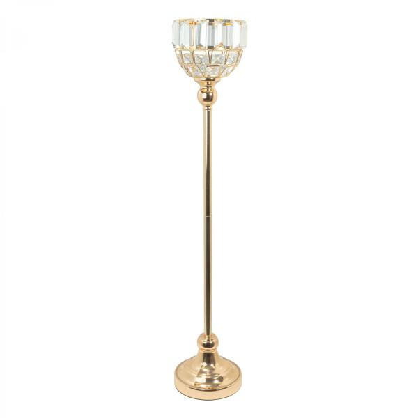 Candle Holders | Metal Bowl Candle Holder With Crystal 28" – Gold Candle Holders Candle Holders