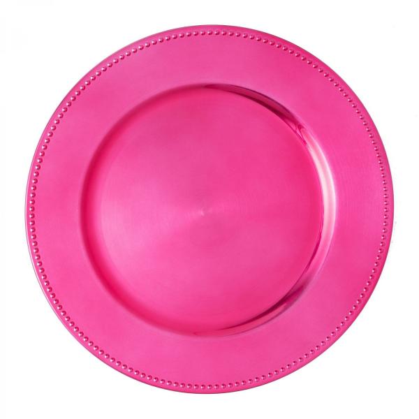 Charger Plates | Plastic Charger Plate 13" – Shiny Foil Finish – Magenta – 24 Pieces Charger Plates Charger Plates