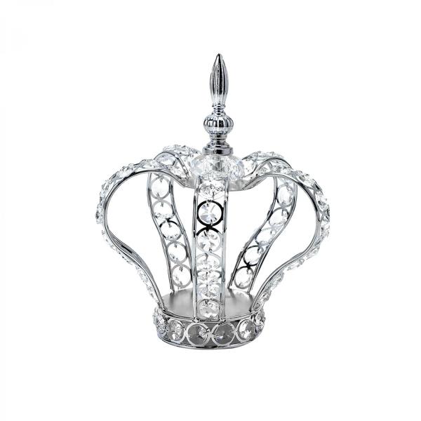 Crystal Centerpieces | 8¾In Crystal Beaded Crown Centerpiece – Silver Crystal Centerpieces Crystal Centerpieces