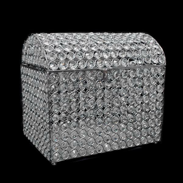 Crystal Centerpieces | Silver Crystal Money / Ticket Box – 12" X 9" X 11" Crystal Centerpieces Crystal Centerpieces