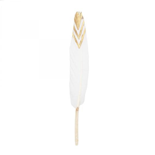 Feather Products | Goose Feather 30Pc/Bag With Gold Tip 4½" – 6½" – White Feather Products Feather Products