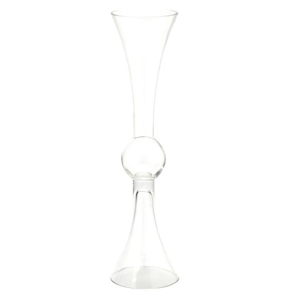 Glassware | Double Sided Trumpet Glass Vase 24"- Clear Glassware Glassware