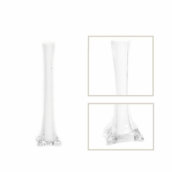 Glassware | Glass Eiffel Tower Vase 12" – 24 Pieces – White Glassware Glassware