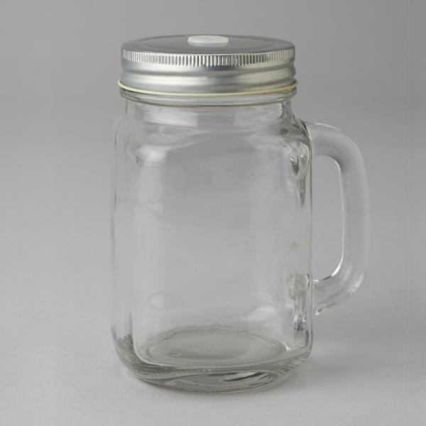 Glassware | Glass Jars With Handle & Hole For Straws – 48 Pieces Glassware Glassware