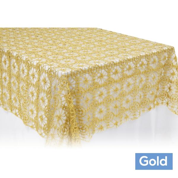 Lace And Embroidery Overlays | Dazzle Sequin Lace Rectangular Table Topper/Overlay – 60"X120" – Gold Lace And Embroidery Overlays Lace And Embroidery Overlays