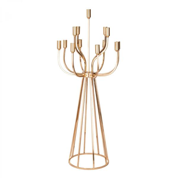 Metal Centerpieces | 13 Head Candle Holder 43" – Gold Metal Centerpieces Metal Centerpieces