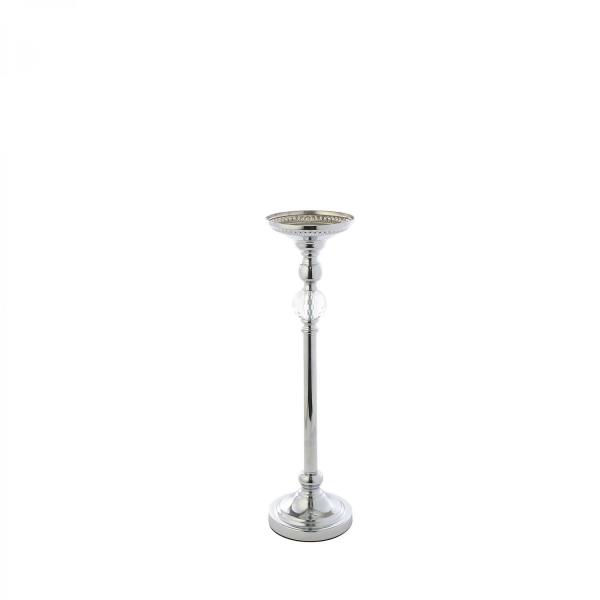 Metal Centerpieces | 23¼ Metal Centerpiece Stand With Crystal Accent – Silver Metal Centerpieces Metal Centerpieces