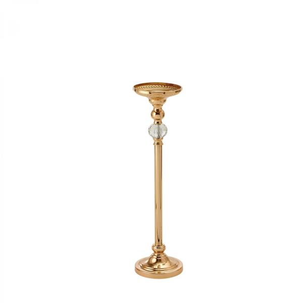 Metal Centerpieces | 26¾In Metal Centerpiece Stand With Crystal Accent – Gold Metal Centerpieces Metal Centerpieces