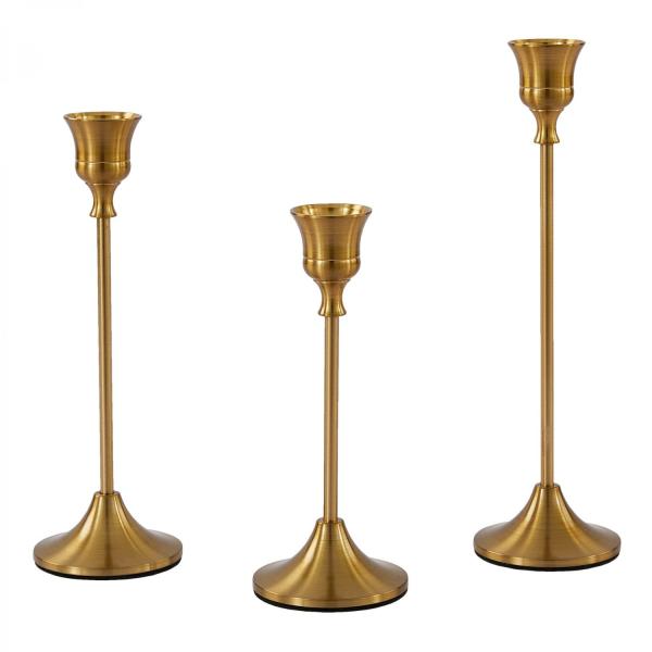 Metal Centerpieces | Metal Candle Holder Stand 3Pc Set – Gold Metal Centerpieces Metal Centerpieces