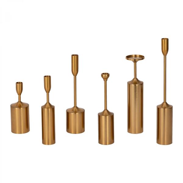 Metal Centerpieces | Metal Candle Holder Stand 6Pc Set – Gold Metal Centerpieces Metal Centerpieces