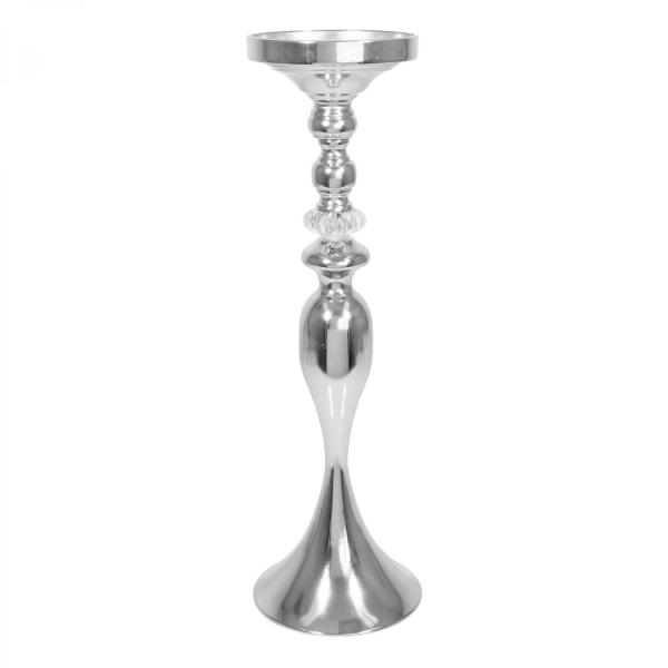 Metal Centerpieces | Metal Mermaid Floral Stand Riser With Crystal 22½" – Silver Metal Centerpieces Metal Centerpieces