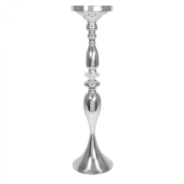 Metal Centerpieces | Metal Mermaid Floral Stand Riser With Crystal 26¼" – Silver Metal Centerpieces Metal Centerpieces