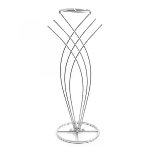 Metal Centerpieces | Modern Fan Floral Stand 36" – Silver Metal Centerpieces Metal Centerpieces