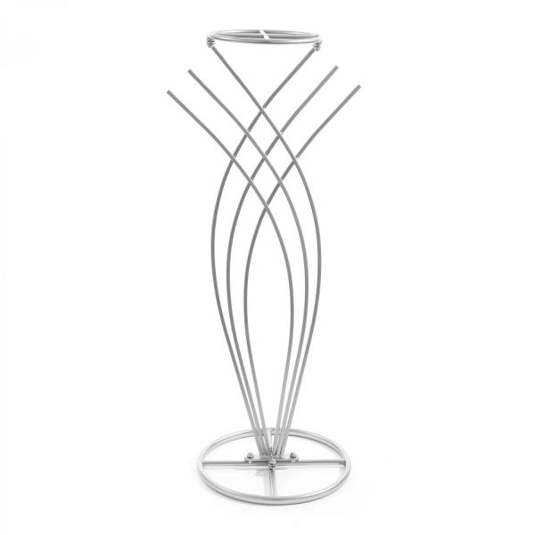 Metal Centerpieces | Modern Fan Floral Stand 42" – Silver Metal Centerpieces Metal Centerpieces