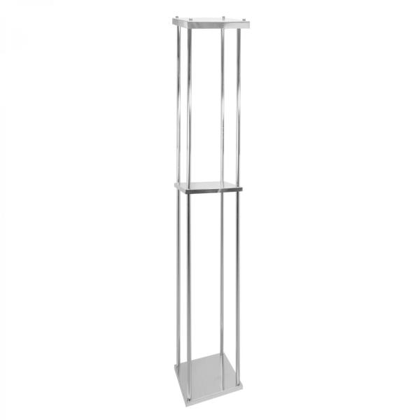 Other Table Centerpieces | Metal Pillar Flower Stand With Shelf 75" – Silver Other Table Centerpieces Other Table Centerpieces