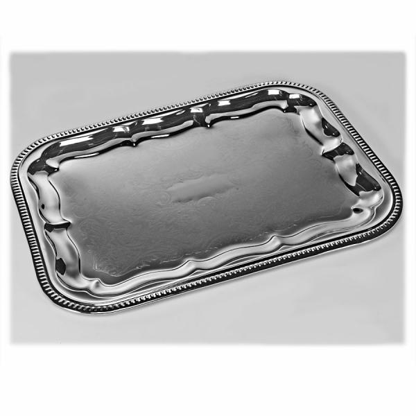 Other Table Centerpieces | Metal Rectangular Serving Tray With Decorative Edge Other Table Centerpieces Other Table Centerpieces