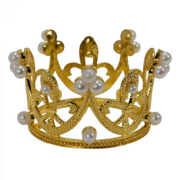 Other Table Centerpieces | Metal Royal Crown With Rhinestones And Pearls – Gold Other Table Centerpieces Other Table Centerpieces