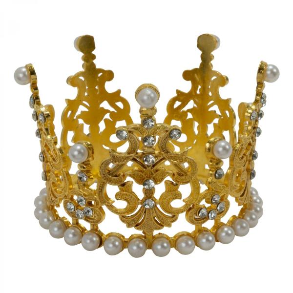 Other Table Centerpieces | Metal Royal Crown With Rhinestones And Pearls – Gold Other Table Centerpieces Other Table Centerpieces