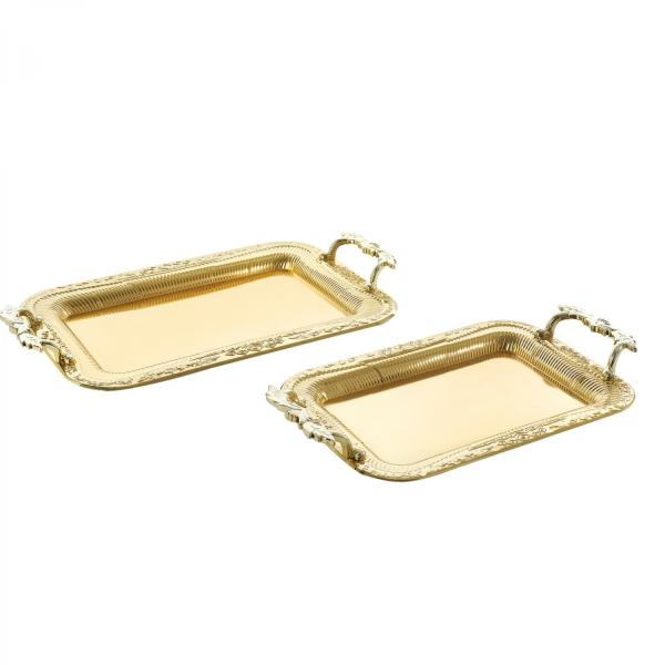 Other Table Centerpieces | Metal Serving Tray 2Pc/Set – Gold Other Table Centerpieces Other Table Centerpieces