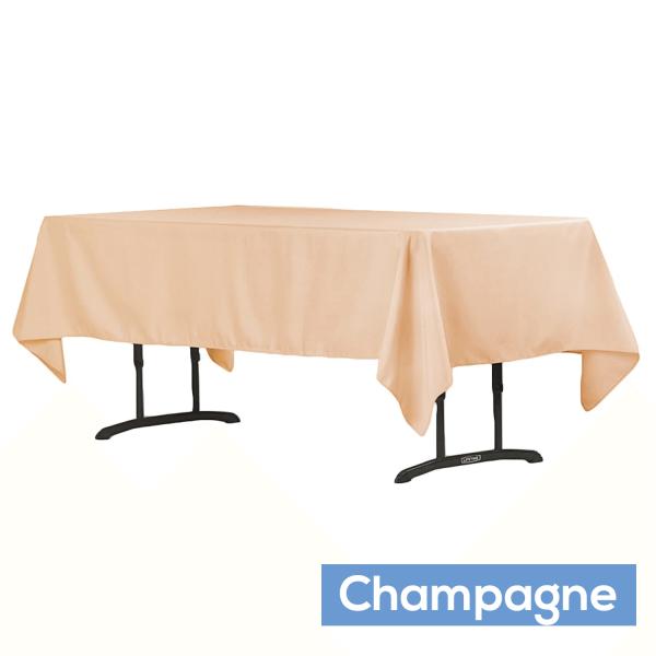 Polyester Tablecloths | 60" X 102" Rectangular 200 Gsm Polyester Tablecloth – Champagne Polyester Tablecloths Polyester Tablecloths