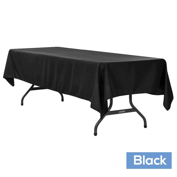 Polyester Tablecloths | 60" X 120" Rectangular 200 Gsm Polyester Tablecloth – Black Polyester Tablecloths Polyester Tablecloths