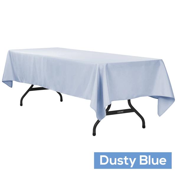 Polyester Tablecloths | 60" X 120" Rectangular 200 Gsm Polyester Tablecloth – Dusty Blue Polyester Tablecloths Polyester Tablecloths