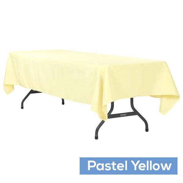 Polyester Tablecloths | 60" X 120" Rectangular 200 Gsm Polyester Tablecloth – Pastel Yellow Polyester Tablecloths Polyester Tablecloths