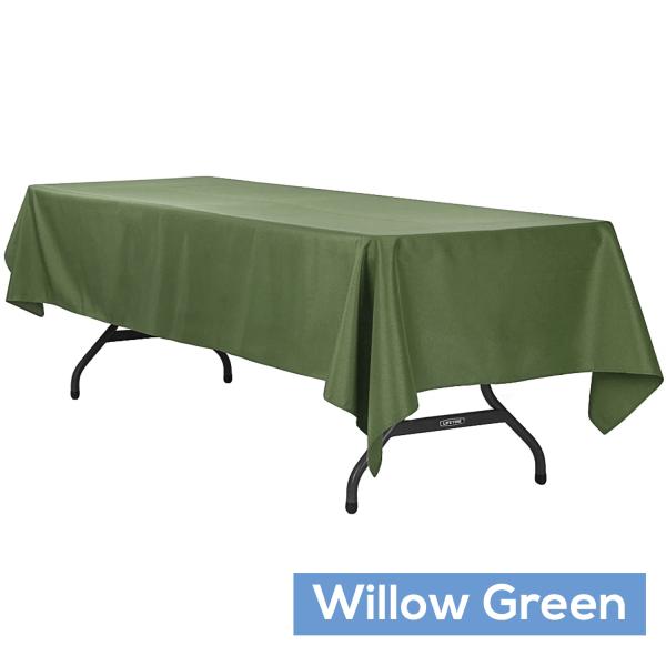 Polyester Tablecloths | 60" X 120" Rectangular 200 Gsm Polyester Tablecloth – Willow Green Polyester Tablecloths Polyester Tablecloths