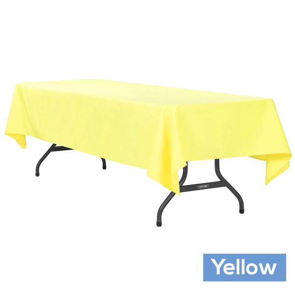 Polyester Tablecloths | 60" X 120" Rectangular 200 Gsm Polyester Tablecloth – Yellow Polyester Tablecloths Polyester Tablecloths