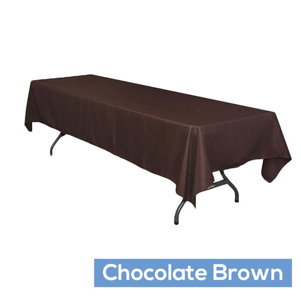 Polyester Tablecloths | 60" X 126" Rectangular 200 Gsm Polyester Tablecloth – Chocolate Brown Polyester Tablecloths Polyester Tablecloths