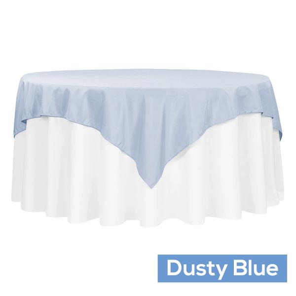 Polyester Tablecloths | 72" Square 200 Gsm Polyester Tablecloth / Overlay – Dusty Blue Polyester Tablecloths Polyester Tablecloths