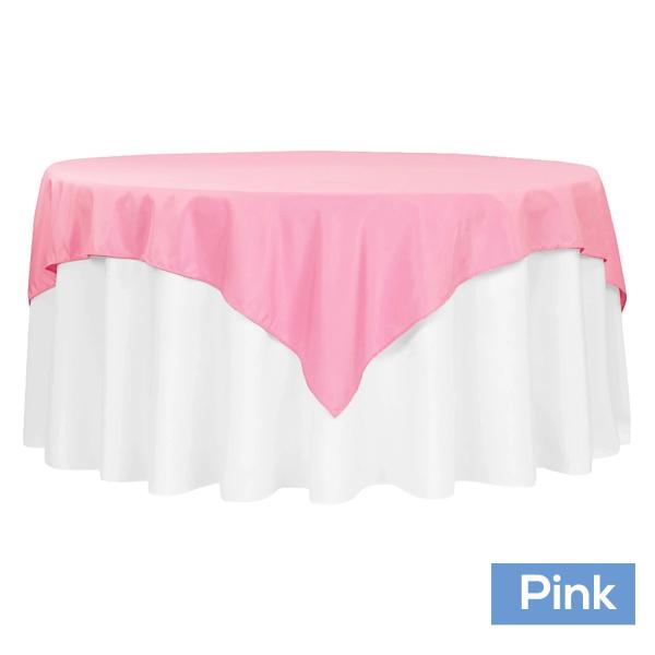 Polyester Tablecloths | 72" Square 200 Gsm Polyester Tablecloth / Overlay – Pink Polyester Tablecloths Polyester Tablecloths