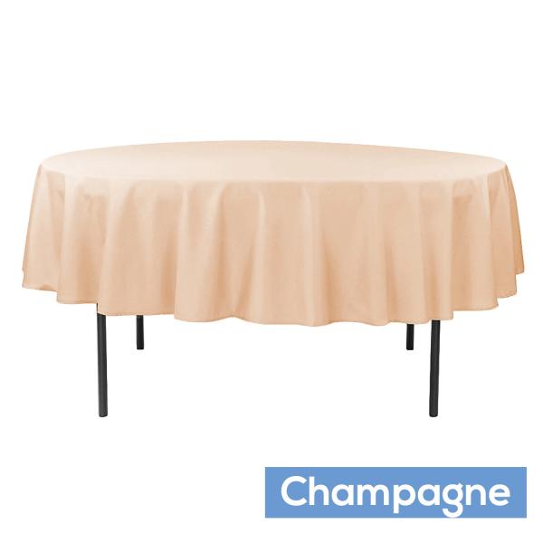 Polyester Tablecloths | 90" Round 200 Gsm Polyester Tablecloth – Champagne Polyester Tablecloths Polyester Tablecloths