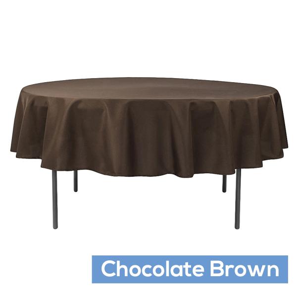 Polyester Tablecloths | 90" Round 200 Gsm Polyester Tablecloth – Chocolate Brown Polyester Tablecloths Polyester Tablecloths