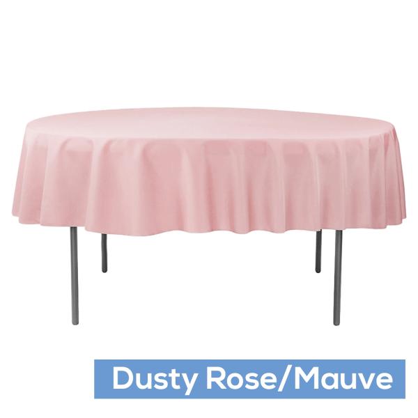 Polyester Tablecloths | 90" Round 200 Gsm Polyester Tablecloth – Dusty Rose/Mauve Polyester Tablecloths Polyester Tablecloths