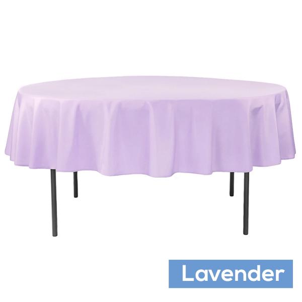 Polyester Tablecloths | 90" Round 200 Gsm Polyester Tablecloth – Lavender Polyester Tablecloths Polyester Tablecloths