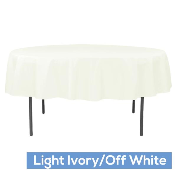 Polyester Tablecloths | 90" Round 200 Gsm Polyester Tablecloth – Light Ivory/Off White Polyester Tablecloths Polyester Tablecloths