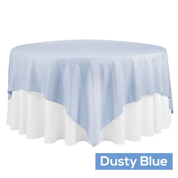 Polyester Tablecloths | 90" Square 200 Gsm Polyester Tablecloth / Overlay – Dusty Blue Polyester Tablecloths Polyester Tablecloths