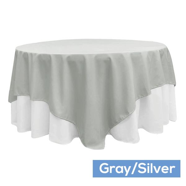 Polyester Tablecloths | 90" Square 200 Gsm Polyester Tablecloth / Overlay – Gray/Silver Polyester Tablecloths Polyester Tablecloths