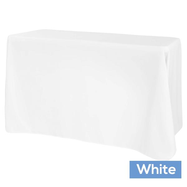 Polyester Tablecloths | 90" X 108" Oblong 200 Gsm Polyester Tablecloth – White Polyester Tablecloths Polyester Tablecloths