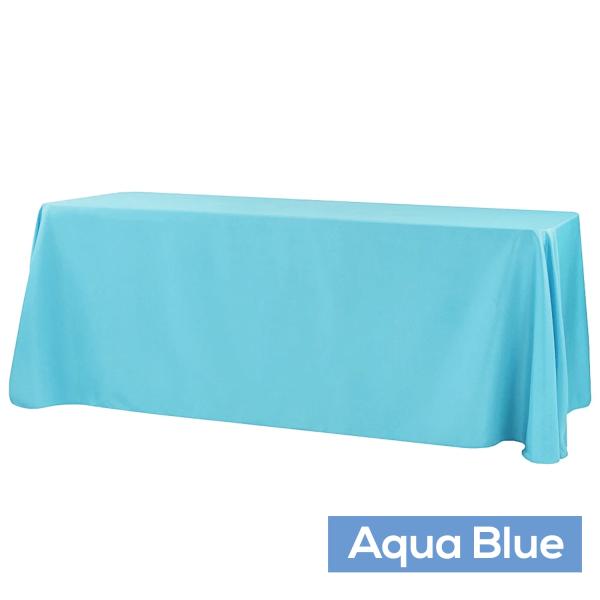 Polyester Tablecloths | 90" X 132" Rectangular Oblong 200 Gsm Polyester Tablecloth – Aqua Blue Polyester Tablecloths Polyester Tablecloths