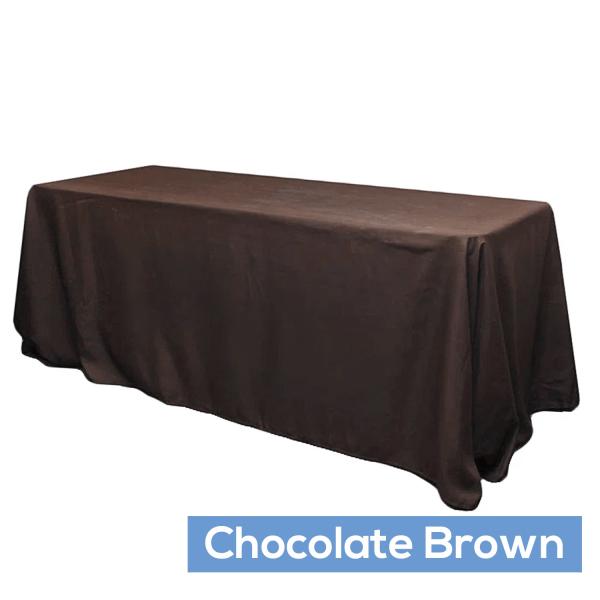 Polyester Tablecloths | 90" X 132" Rectangular Oblong 200 Gsm Polyester Tablecloth – Chocolate Brown Polyester Tablecloths Polyester Tablecloths