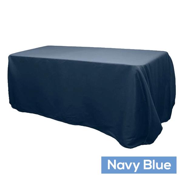 Polyester Tablecloths | 90" X 132" Rectangular Oblong 200 Gsm Polyester Tablecloth – Navy Blue Polyester Tablecloths Polyester Tablecloths